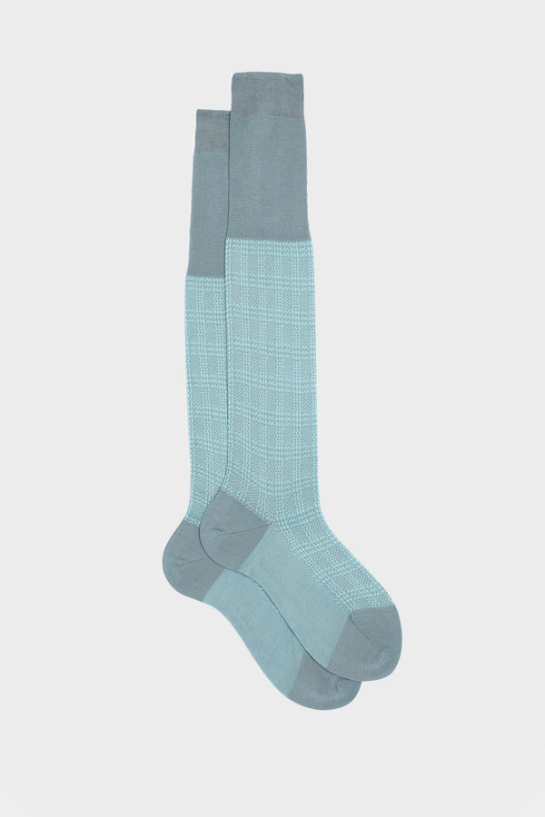 CALZA SILVIO, 100% COTONE, TEAL-AQUAMARINE