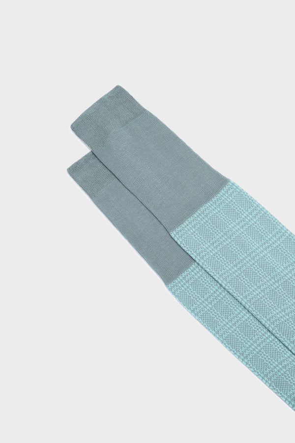 CALZA SILVIO, 100% COTONE, TEAL-AQUAMARINE