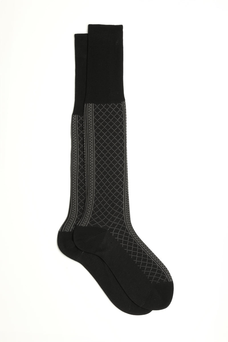 SOCKS MOSAICO, 100% COTTON, BLACK