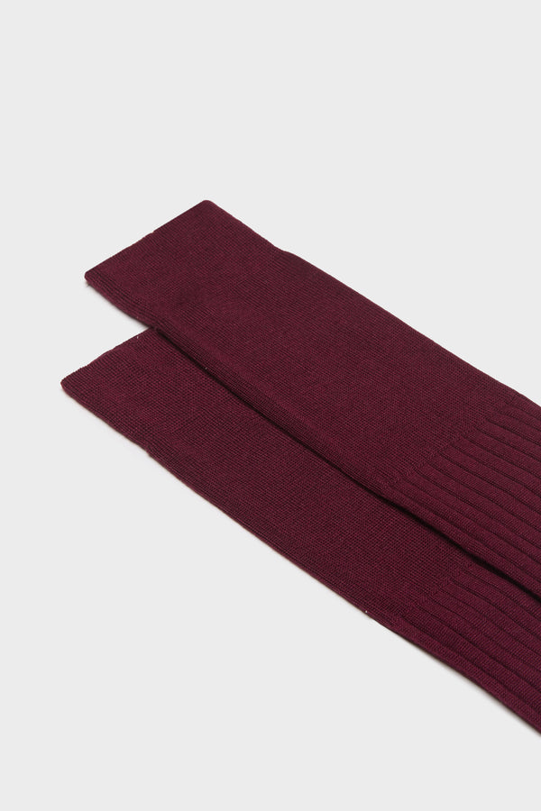 CALZA QUIRINALE. 70% CASHMERE 30% SETA, BORDEAUX.