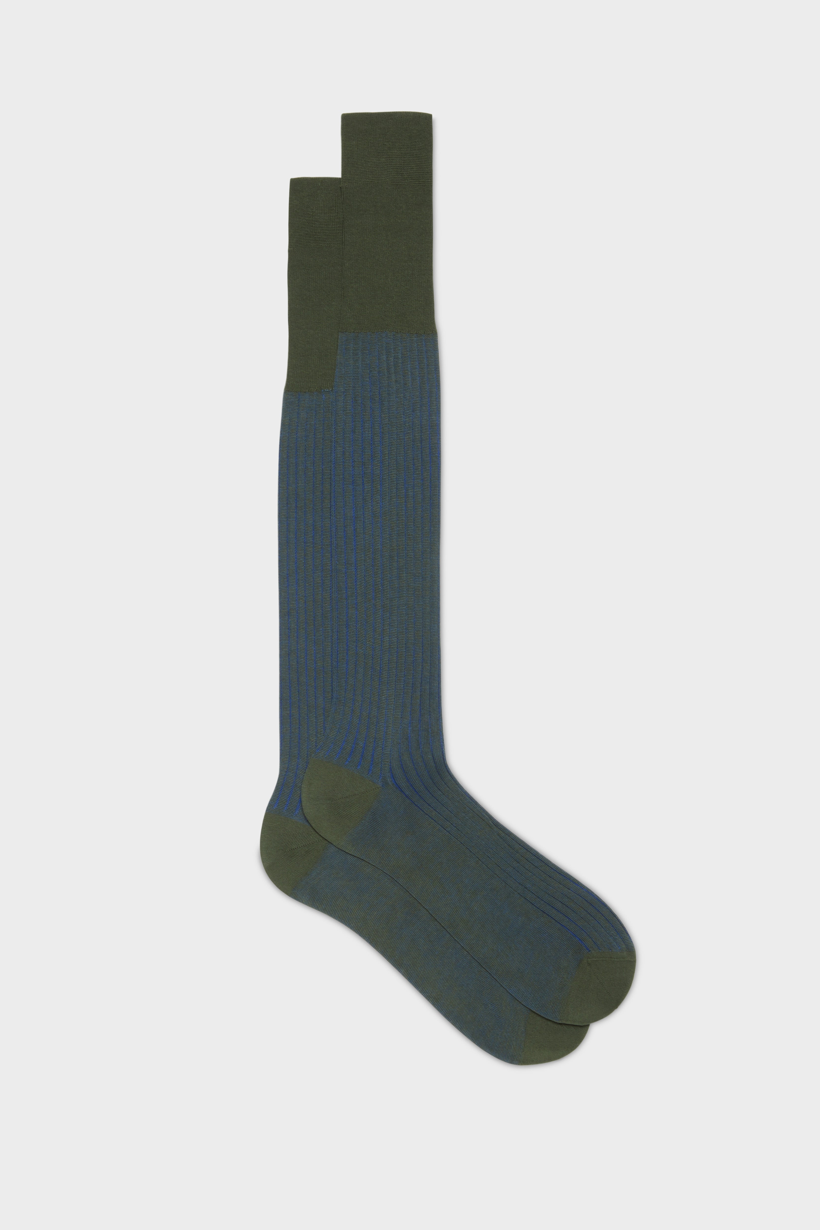 BRESCIANI - men's socks: Mario style. Cotton. Dark Green Royal ...